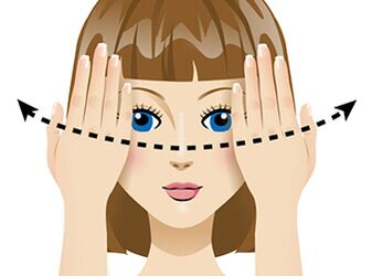 De oefening ‘Door je vingers’ verlicht de vermoeidheid van de ogen en verbetert het gezichtsvermogen.